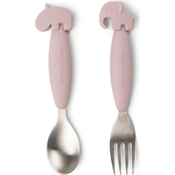 Done by Deer Set de couverts Easy-grip Friends 2 pièces