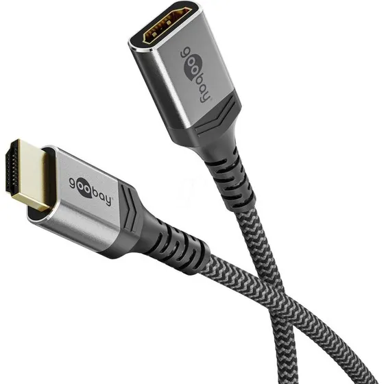 GOOBAY Plus Series Câble HDMI 2.1 8K 0,5 m Gris Peau de Requin