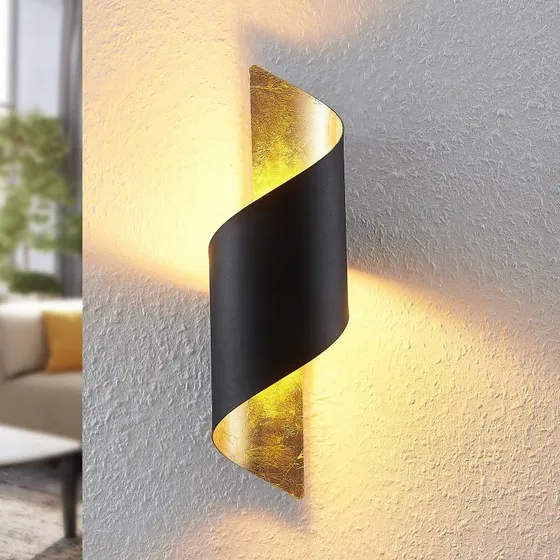 Applique murale Lindby Desirio - Noir et Or - Design Moderne
