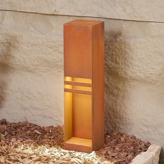 Lucande Borne Extérieure LED Oxido Acier Corten Rouille 50cm