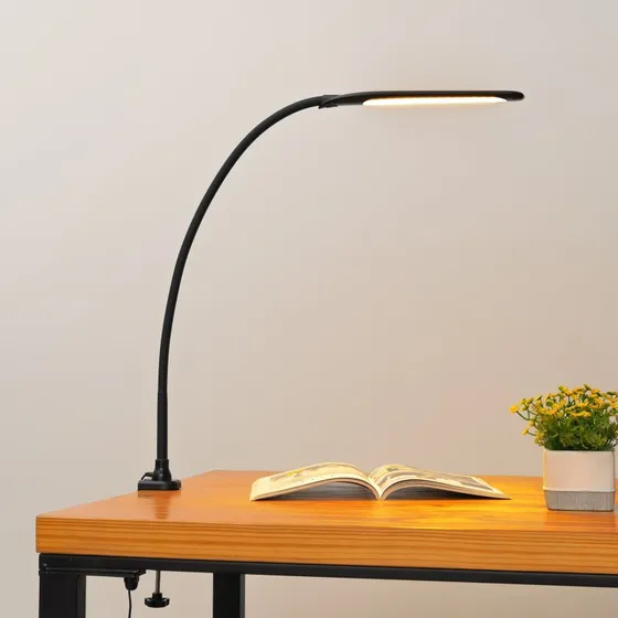 Lampe à pince Lindby Nilay LED, dimmable CCT, Noir
