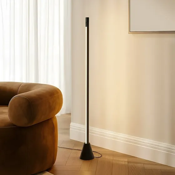 Lucande Lampadaire LED Linija Noir - 110 cm - Moderne