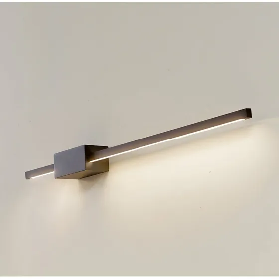Lucande Skaila Applique Murale LED Noire - Aluminium - 90 cm