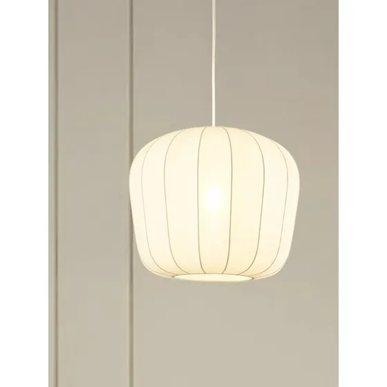 Lindby Suspension Helin Blanche Ø35 cm - Abat-jour en Tissu