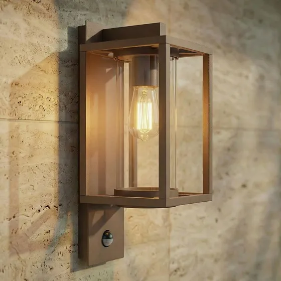 Lucande Ferda Applique Extérieure avec Détecteur de Mouvement, Marron