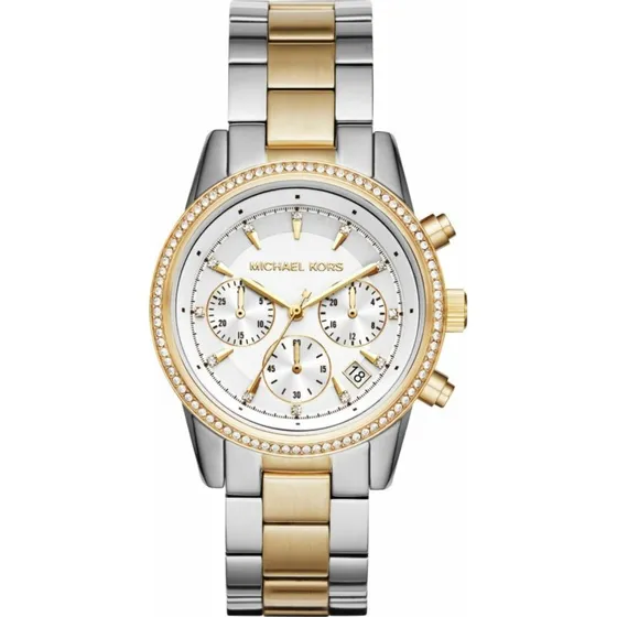 Michael Kors Ritz Chrono Bicolore Blanc MK6474