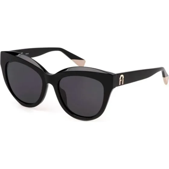 Furla SFU780 Lunettes de Soleil Oeil de Chat Noir et Gris 54mm
