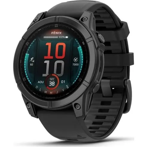 Garmin Fenix E 47mm Gris Acier Bracelet Noir