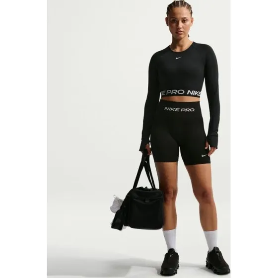 Nike Pro Seamless Short Femme - Taille Haute 5 Pouces Noir