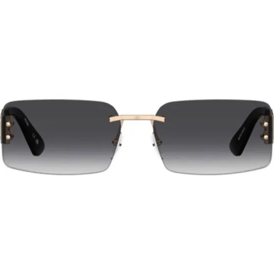 Moschino MOS169/S Lunettes de Soleil Rectangulaires Dorées et Grises