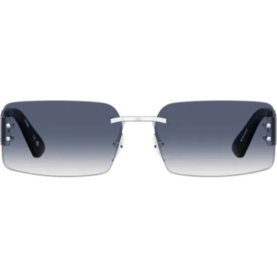 Moschino MOS169/S Lunettes de Soleil Rectangulaires Argentées et Bleues