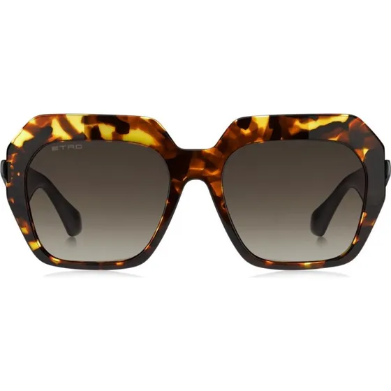 Etro 0043/S Lunettes de Soleil Femme Havane Surdimensionnées Marron