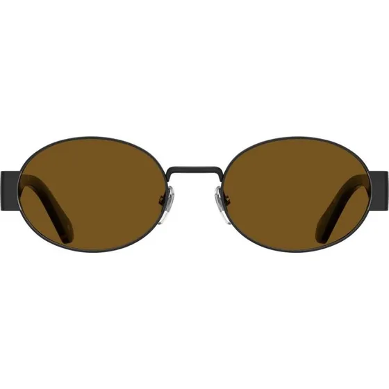 Moschino MOS185/S Lunettes de Soleil Ovales Noires et Marron