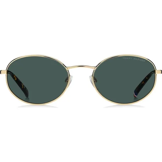 Tommy Hilfiger TH 2219/S Lunettes de Soleil Ovales Dorées et Vertes