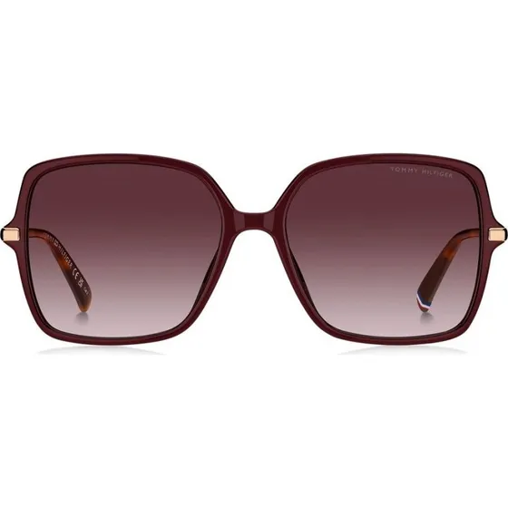 Tommy Hilfiger TH 2220/S Lunettes de Soleil Carrées Rouges pour Femme