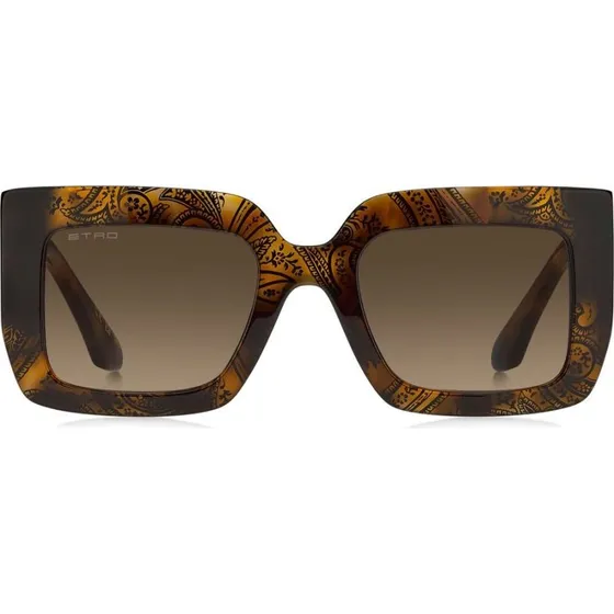 Etro 0108/S Lunettes de Soleil Rectangles Havane Marron 52mm
