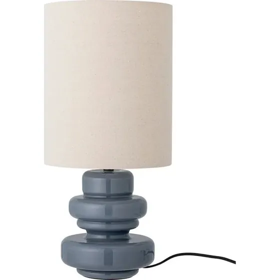 Bloomingville Fabiola Lampe de Table Verre Bleu Ondul