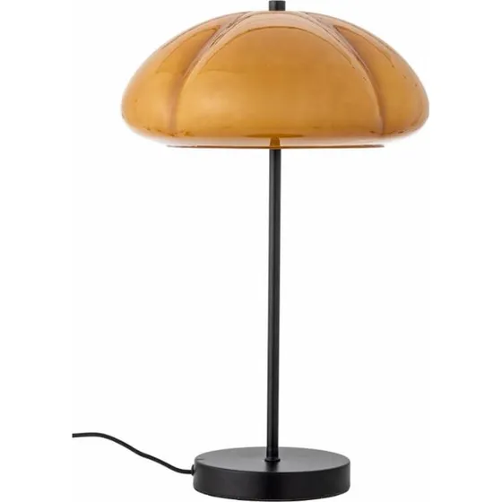 Bloomingville Kinoko Lampe de table 46,5 cm verre jaune mtal noir