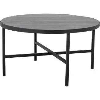 Bloomingville Estelle - Table basse ronde en marbre gris 76 cm