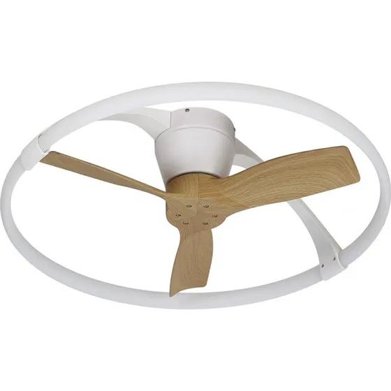 Mantra Nepal Mini Ventilateur de Plafond LED Blanc/Hêtre