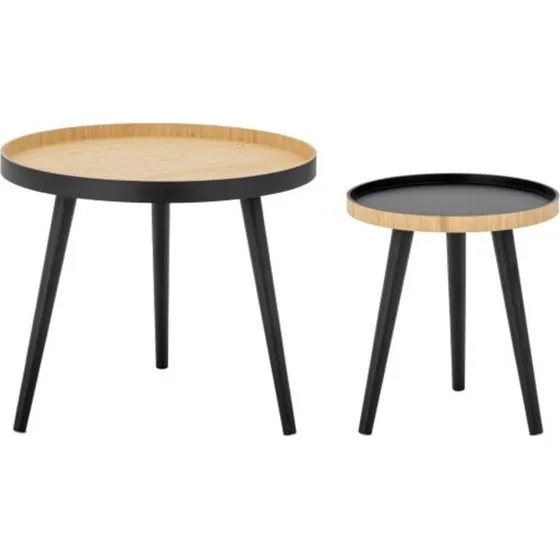 Bloomingville Table basse Cappuccino 2 pices Noir Bambou