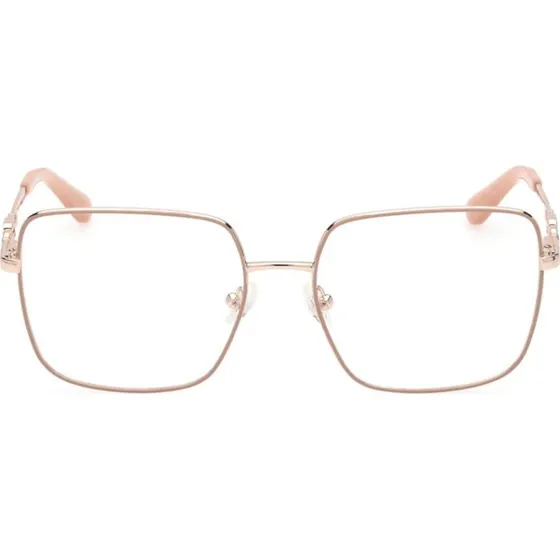 Guess GU2953 Lunettes de Vue Carrées en Métal Rose Doré
