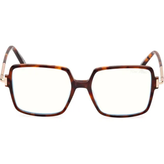 Tom Ford FT5915-B Lunettes de Vue Géométriques Havane Blue Block