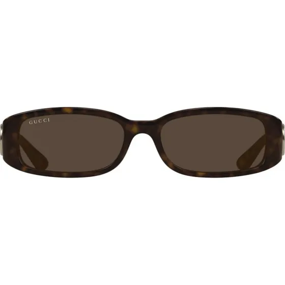 Gucci GG1661S Lunettes de Soleil Rectangulaires Havana Marron