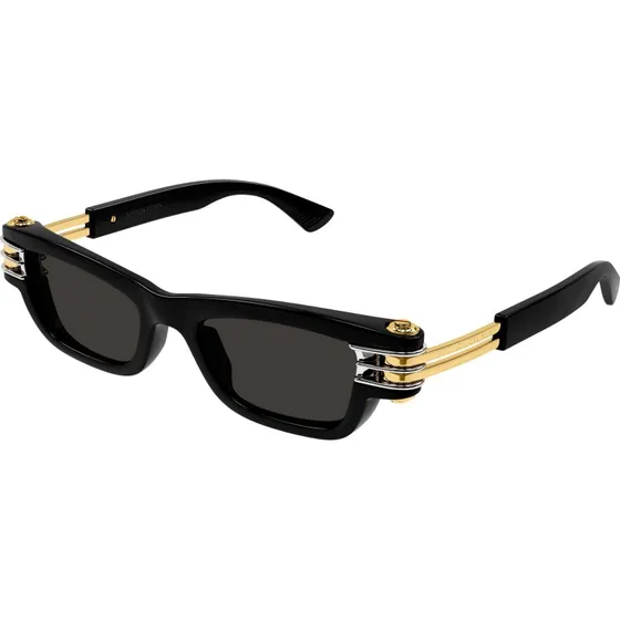 Bottega Veneta BV1308S Lunettes de Soleil Carrées Noires et Grises