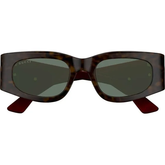 Gucci GG1664S Lunettes de Soleil Carrées Havane et Vert 51mm