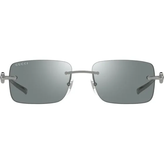 Gucci GG1703S Lunettes de Soleil Carrées Argentées pour Homme