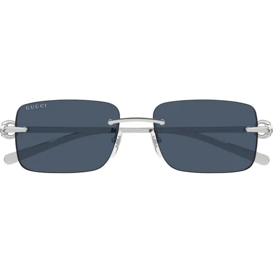 Gucci GG1703S Lunettes de Soleil Homme Argentées et Bleues