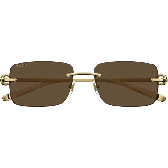Gucci GG1703S Lunettes de Soleil Homme Carrées Or et Marron