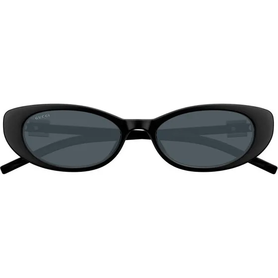 Gucci GG1680S Lunettes de Soleil Ovales Noires et Grises