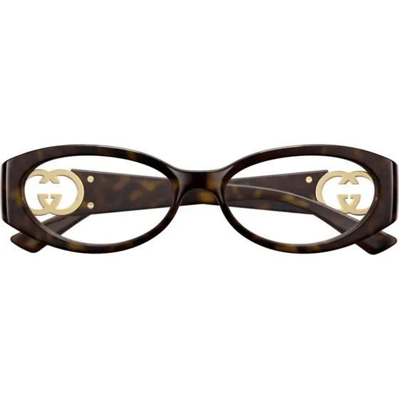 Gucci GG1693O Lunettes de Vue Ovales Havane pour Femme