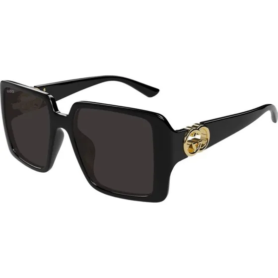 Gucci GG1692S Lunettes de Soleil Oversize Noir et Gris