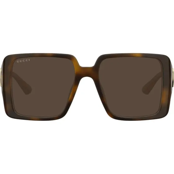 Gucci GG1692S Lunettes de Soleil Oversize Havane Marron 54mm