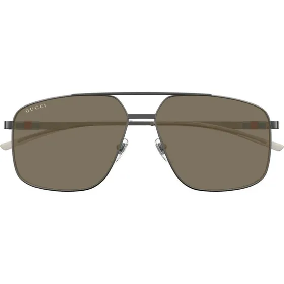 Gucci GG1676S Lunettes de Soleil Pilote Homme - Ruthénium et Marron