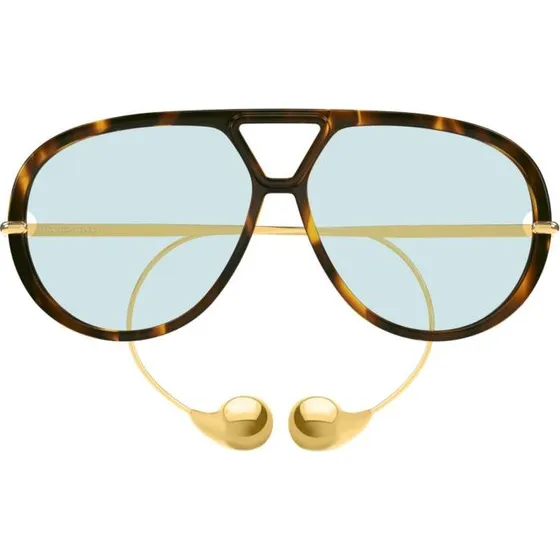 Bottega Veneta BV1273S Lunettes de Soleil Pilote Havane Bleu