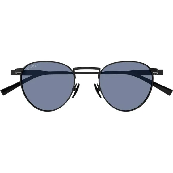 Gucci GG1875S Lunettes de Soleil Homme Rondes Noires et Bleues