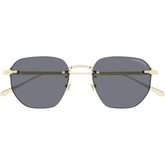 Montblanc MB0405S Lunettes de Soleil Rondes Dorées et Grises