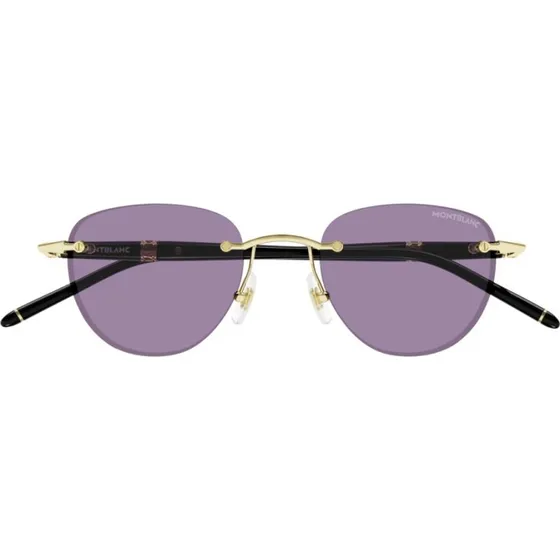 Montblanc MB0412S Lunettes de Soleil Rondes Or et Violet 48mm
