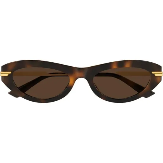 Bottega Veneta BV1368S Lunettes de Soleil Rondes Havana Marron 53mm