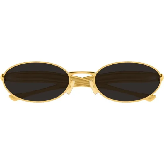 Bottega Veneta BV1386S Lunettes de Soleil Ovales Dorées et Grises