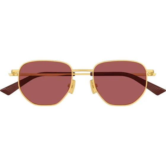 Bottega Veneta BV1301S Lunettes de Soleil Carrées Dorées Marron