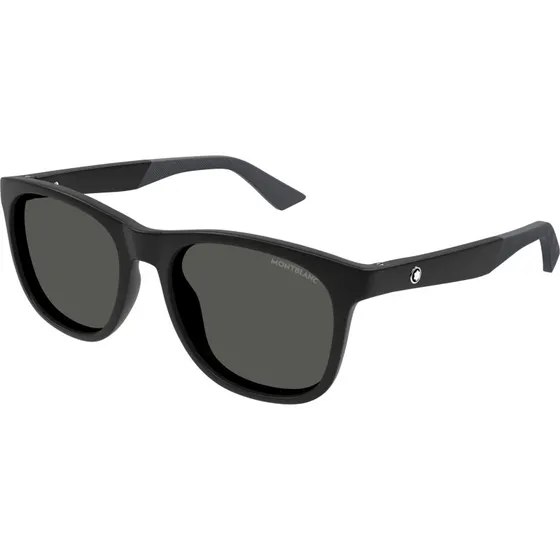 Montblanc MB0400S Lunettes de Soleil Carrées Noires et Grises 55mm