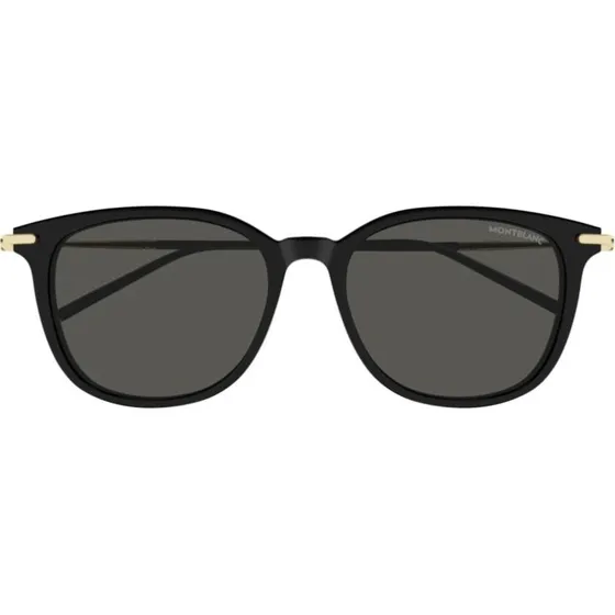 Montblanc MB0416SA Lunettes de Soleil Carrées Noires et Grises