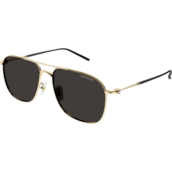 Montblanc MB0417SA Lunettes de Soleil Pilote Dorées pour Homme