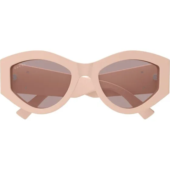 Gucci GG1951S Lunettes de Soleil Géométriques Rose et Marron 53mm