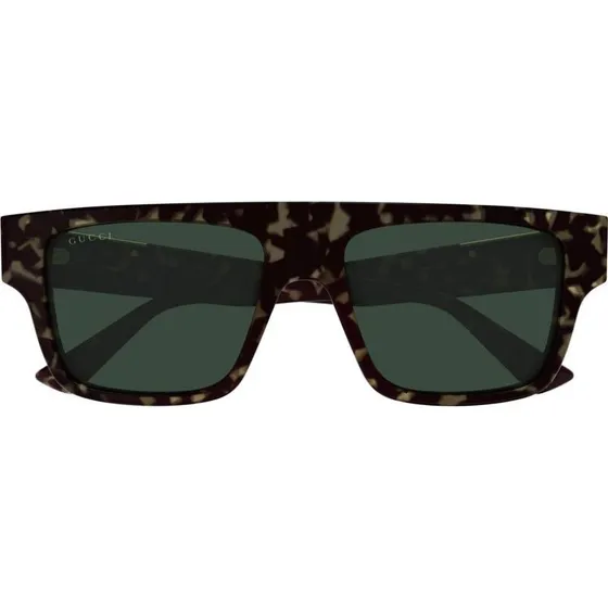 Gucci GG1960S Lunettes de Soleil Homme Carrées Havana Vert 53mm
